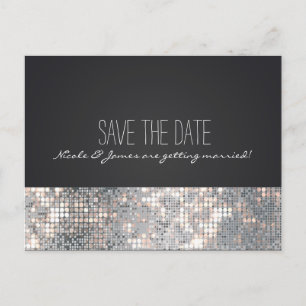 Sparkle Glitter Sequins Glamour Black Postcard