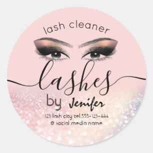 Sparkle glittery makeup eyes lash cleaner classic round sticker