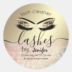 Sparkle glittery makeup eyes lash cleaner classic round sticker