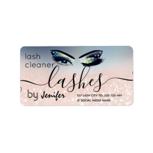 Sparkle glittery makeup eyes lash cleaner label