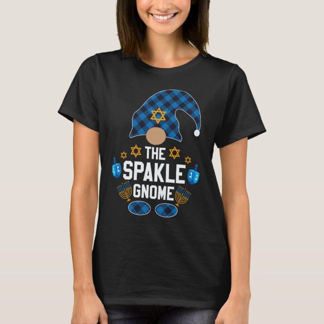 sparkle gnome Hanukkah  Family Matching Pajamas T-Shirt (Front)