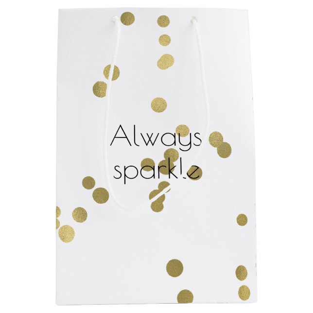 Sparkle Gold Confetti Medium Gift Bag (Front)