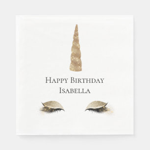 Sparkle Gold Glam Unicorn Napkin