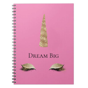 Sparkle Gold Glam Unicorn Notebook