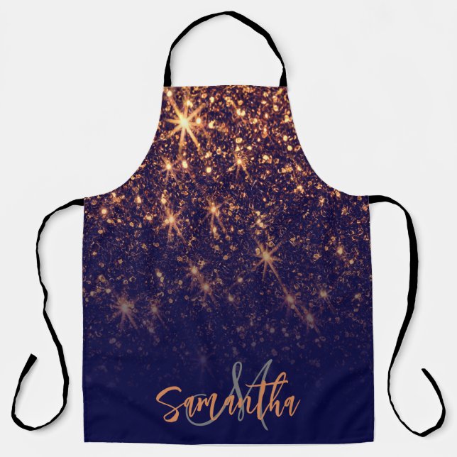 Sparkle Golden Glitter Apron (Front)