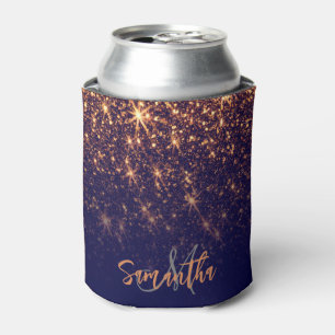 Sparkle Golden Glitter Can Cooler
