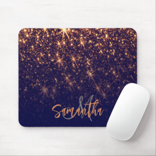 Sparkle Golden Glitter Mouse Pad