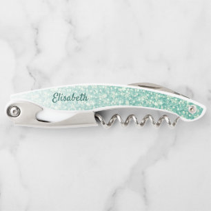 Sparkle Green Glitter  Corkscrew