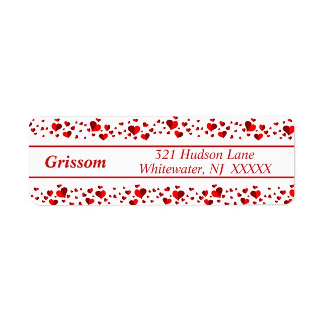 Sparkle Hearts Return Address - Label (Front)