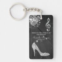 Sparkle Heels Black Disco Ball Birthday Thank You