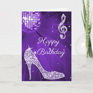 Sparkle Heels Purple Disco Ball Card