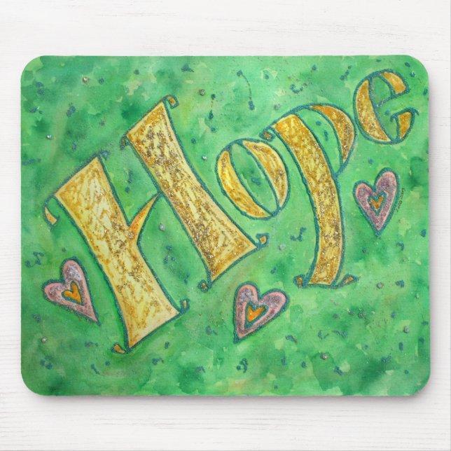 Sparkle Hope Word Art Custom Design Mousepad (Front)