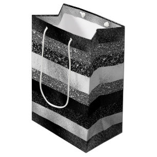 Sparkle in Silver and Black  Medium Gift Bag