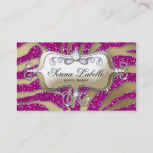 Sparkle Jewellery Business Card Zebra Gold Hot Pin