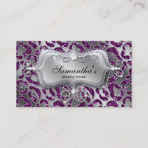 Sparkle Jewellery Business Card Zebra Silver Purpl