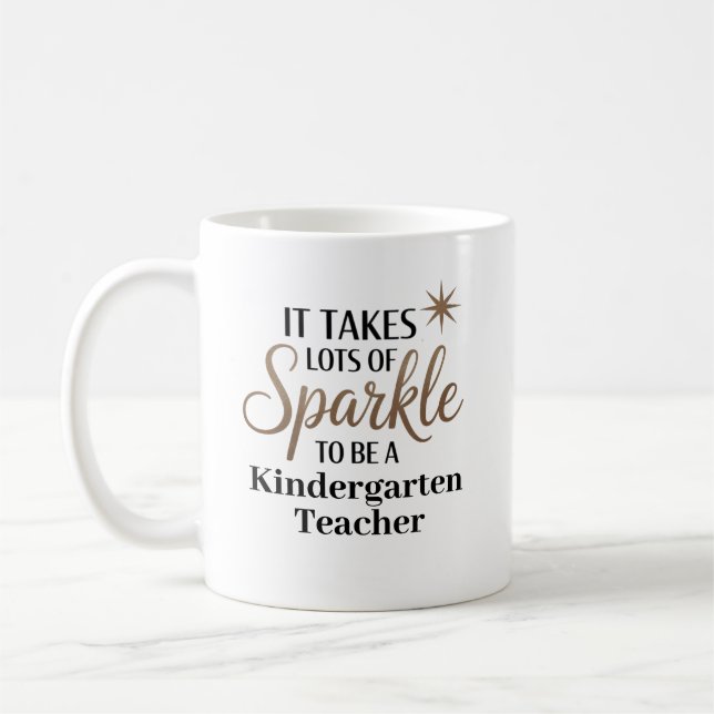 Sparkle Kindergarten Teacher Coffee Mug (Left)