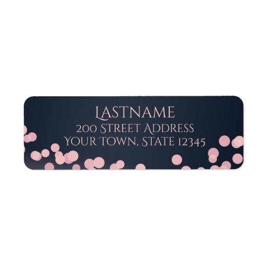 Sparkle Lights Pink and Navy Blue Address Return Address Label