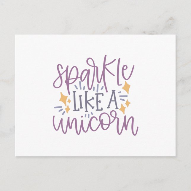 Sparkle like a unicorn postcard (Front)