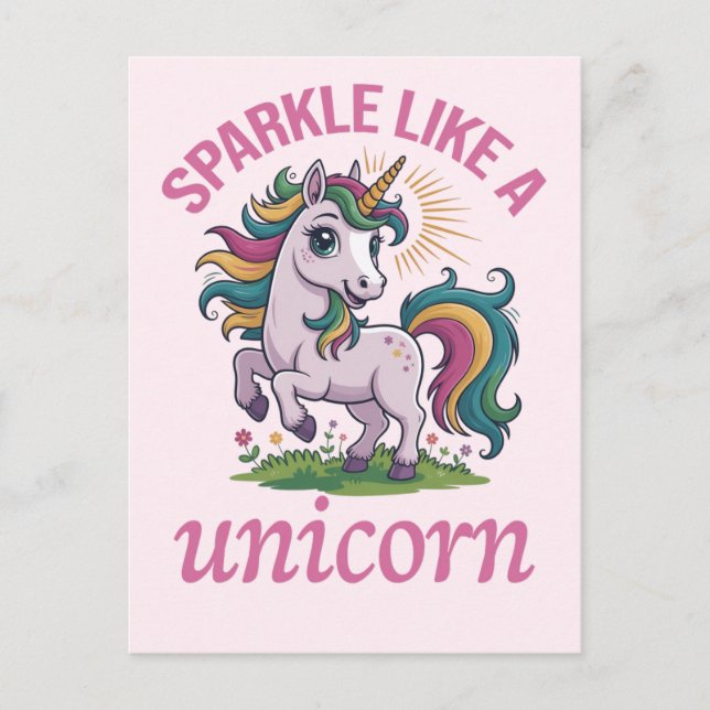 Sparkle like a unicorn postcard (Front)
