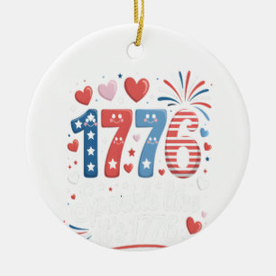 Sparkle Like It’s 1776 4th of July Fireworks Ceramic Ornament