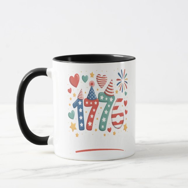 Sparkle Like It’s 1776 4th of July Fireworks Mug (Left)