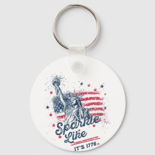Sparkle Like It's 1776, Patriotic Design, American Key Ring