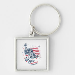 Sparkle Like It's 1776, Patriotic Design, American Key Ring
