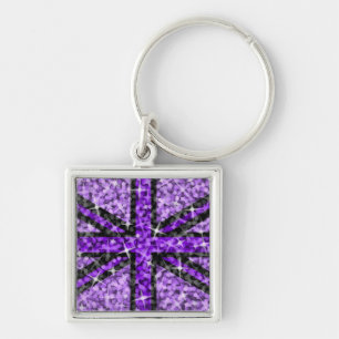 Sparkle Look UK Purple Black keychain square