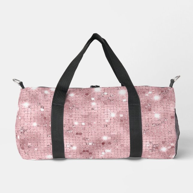 Sparkle Luxury Pink Duffle Bag (Front)