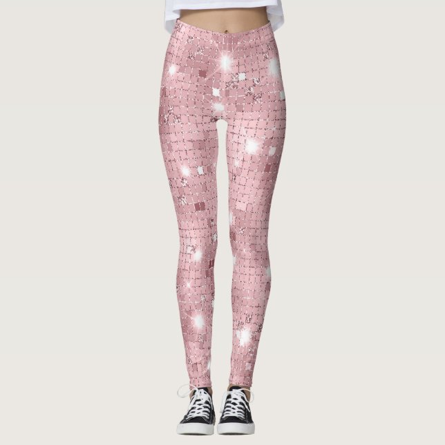 Sparkle Luxury Pink Leggings (Front)