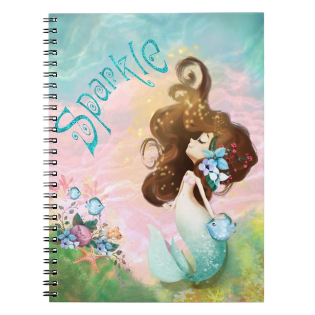 Sparkle Mermaid  Notebook (Front)