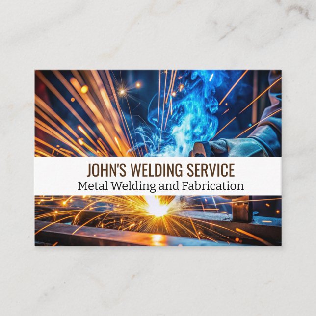 Sparkle Metal Welder, Fabricator, Contractor  Business Card (Front)