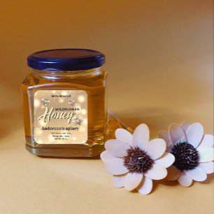 Sparkle modern elegant  honey bees honey jar label