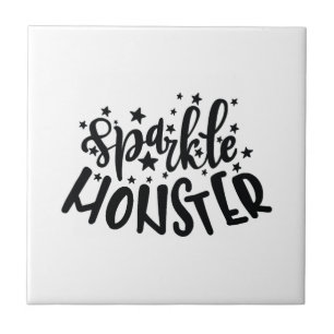 Sparkle Monster Halloween Ceramic Tile