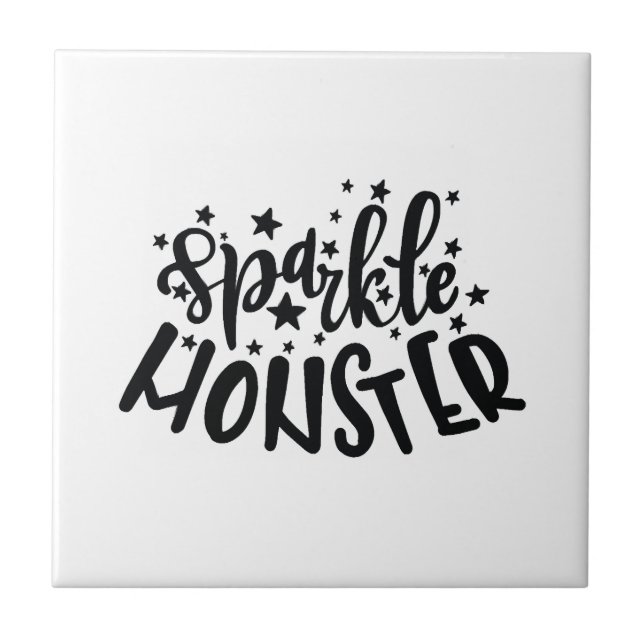 Sparkle Monster Halloween Ceramic Tile (Front)