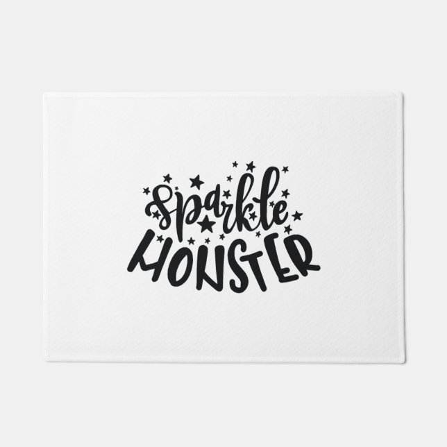 Sparkle Monster Halloween Doormat (Front)
