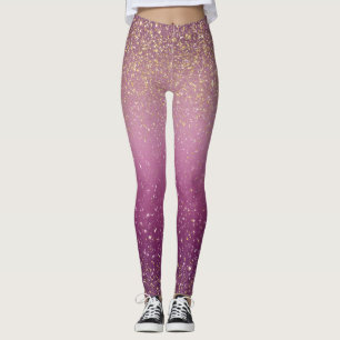 Sparkle Ombre Pink Pattern Leggings