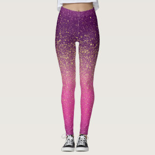 Sparkle Ombre Pink Pattern Leggings