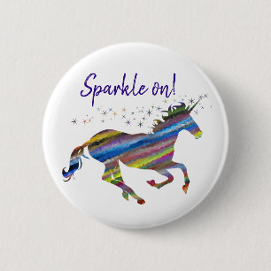 Sparkle on! Unicorn 6 Cm Round Badge