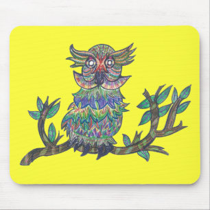 Sparkle Owl Mouse Pad