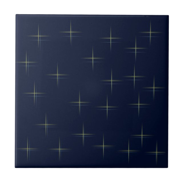 Sparkle Pattern On Navy Ceramic Tile (Front)