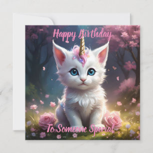 "Sparkle Paws: The Enchanting Unicorn Kitten" Card