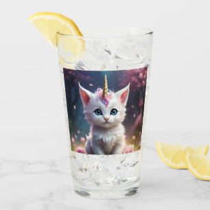 "Sparkle Paws: The Enchanting Unicorn Kitten" Glass
