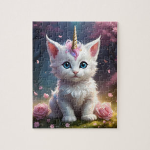 "Sparkle Paws: The Enchanting Unicorn Kitten" Jigsaw Puzzle