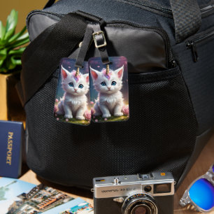 "Sparkle Paws: The Enchanting Unicorn Kitten" Luggage Tag