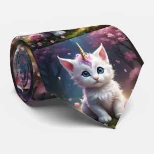"Sparkle Paws: The Enchanting Unicorn Kitten" Tie