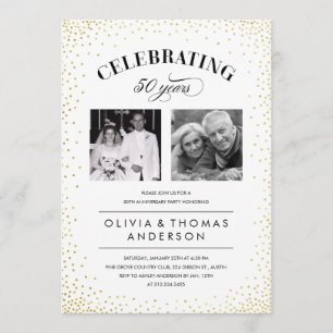 Sparkle Photo Wedding Anniversary Invitations