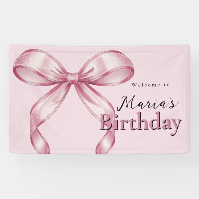 Sparkle Pink Coquette Bow 1st Banner (Horizontal)