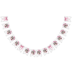 Sparkle Pink Coquette Bow 1st Bunting