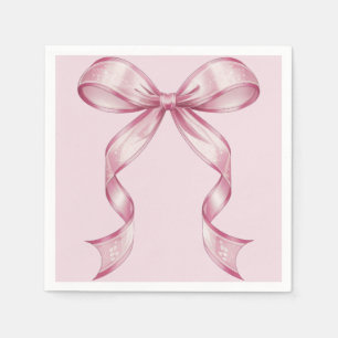 Sparkle Pink Coquette Bow 1st Napkin